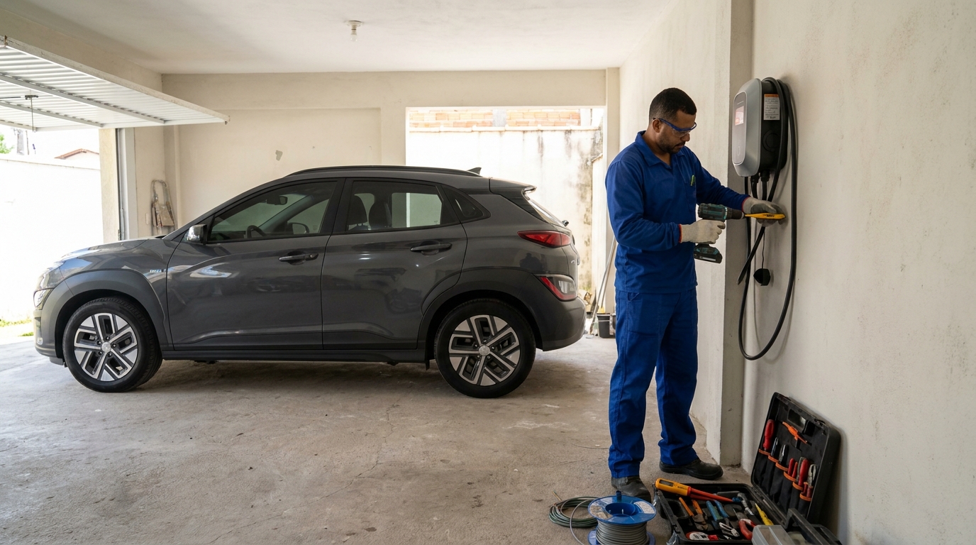 Instalacao de carregador de carro eletrico em Marília‑SP