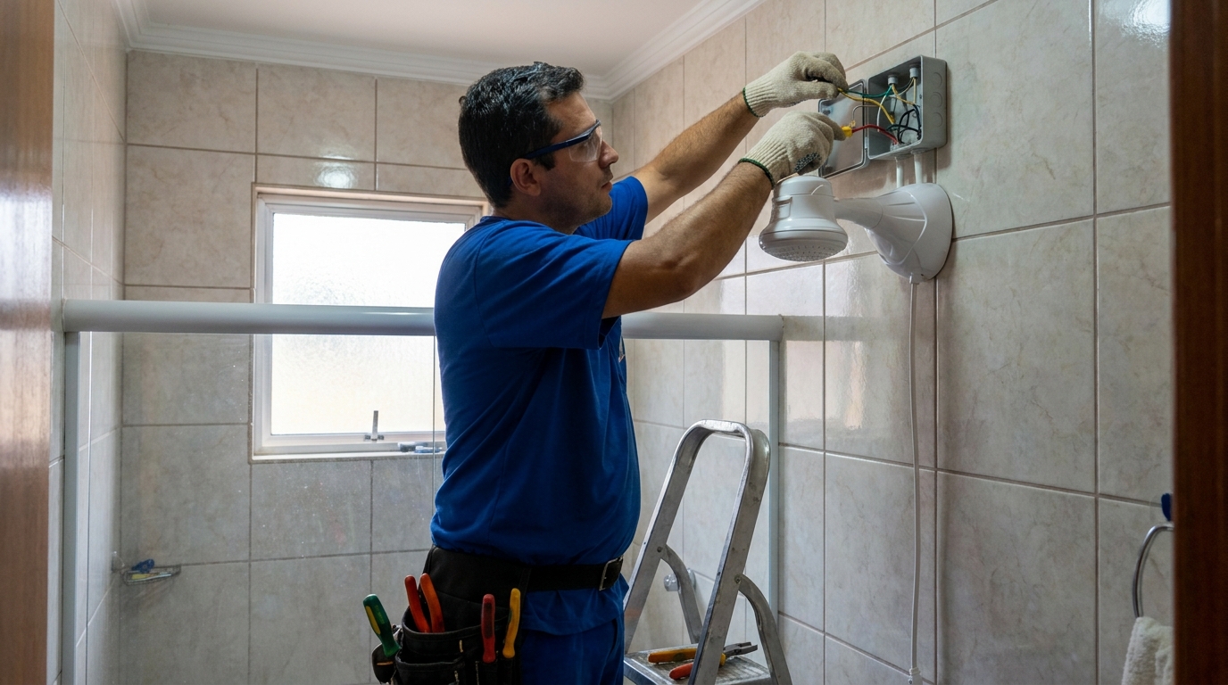 Instalacao de chuveiro eletrico profissional em Marília‑SP