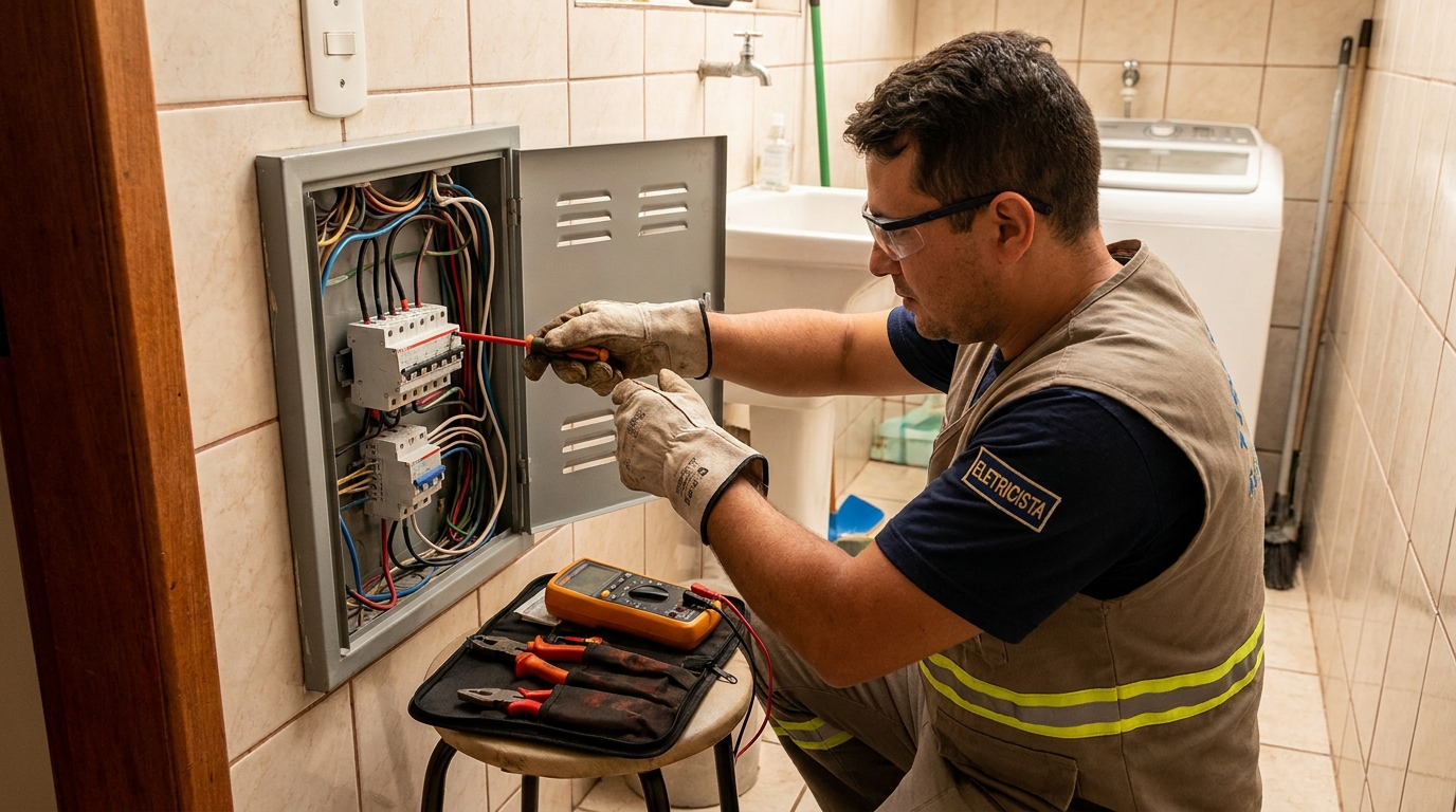 Instalacao de disjuntor residencial em Marília‑SP