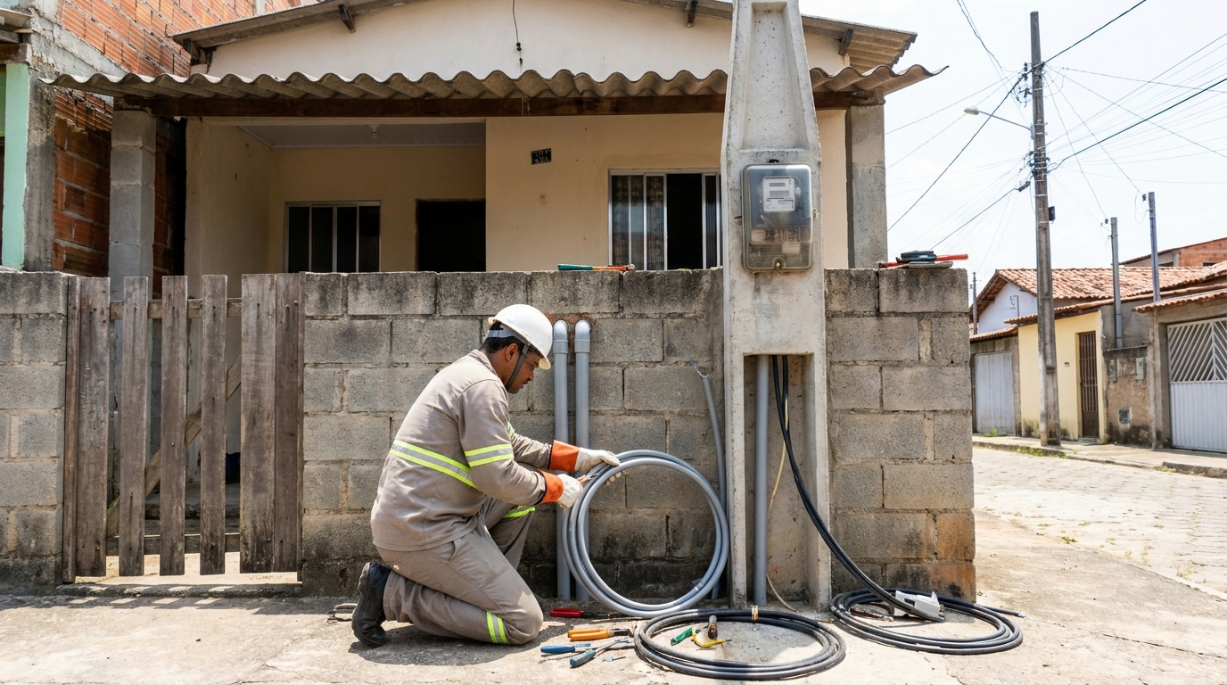 Instalacao de padrao de energia residencial em Marília‑SP