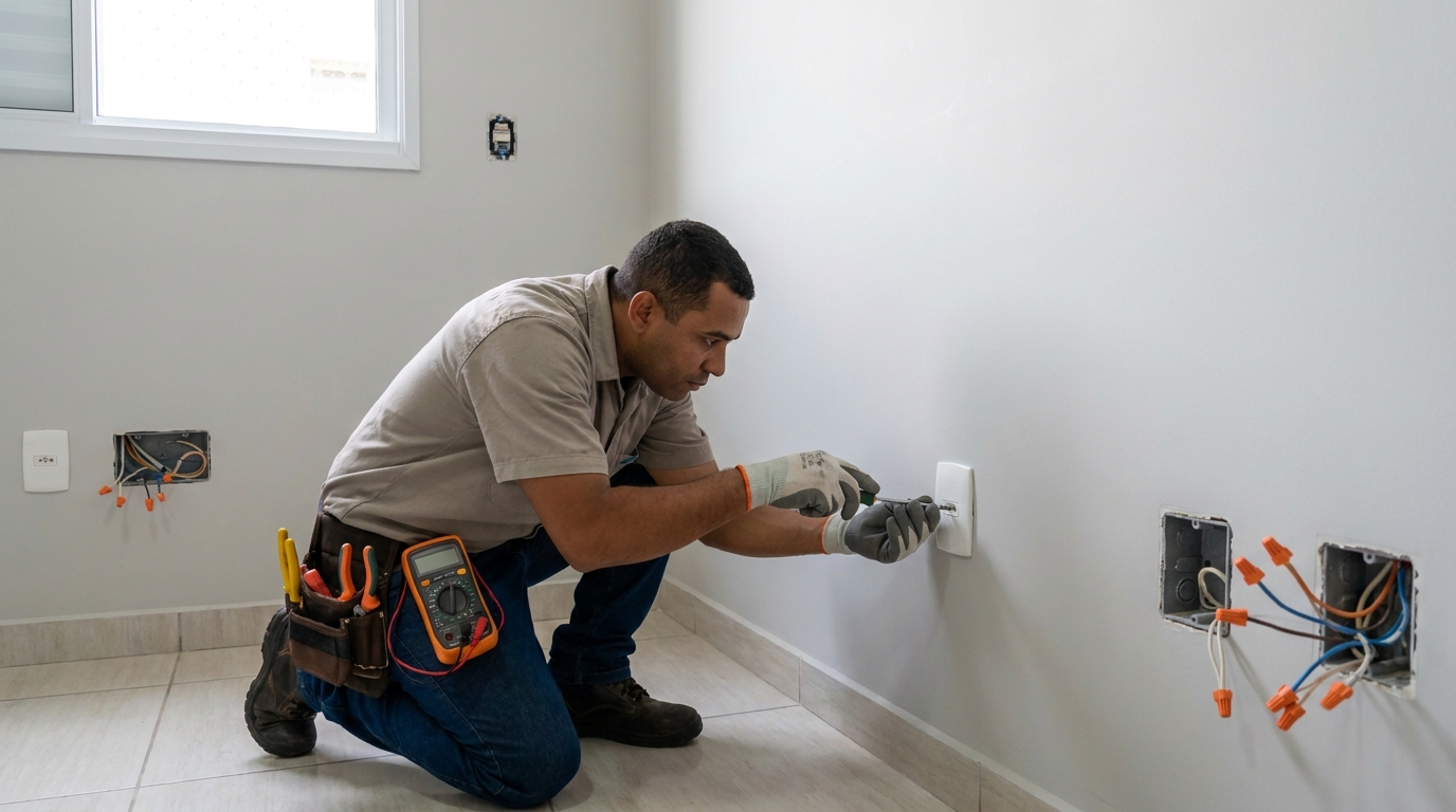 Instalacao de tomada e interruptor em Marília‑SP