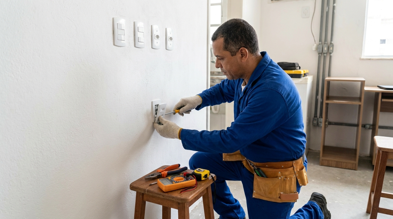 Instalacao de tomada e interruptor profissional em Marília‑SP