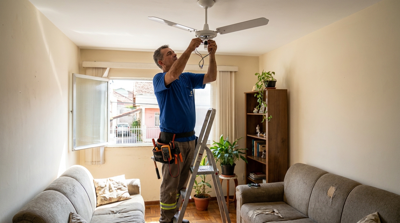 Instalacao de ventilador de teto em Marília‑SP