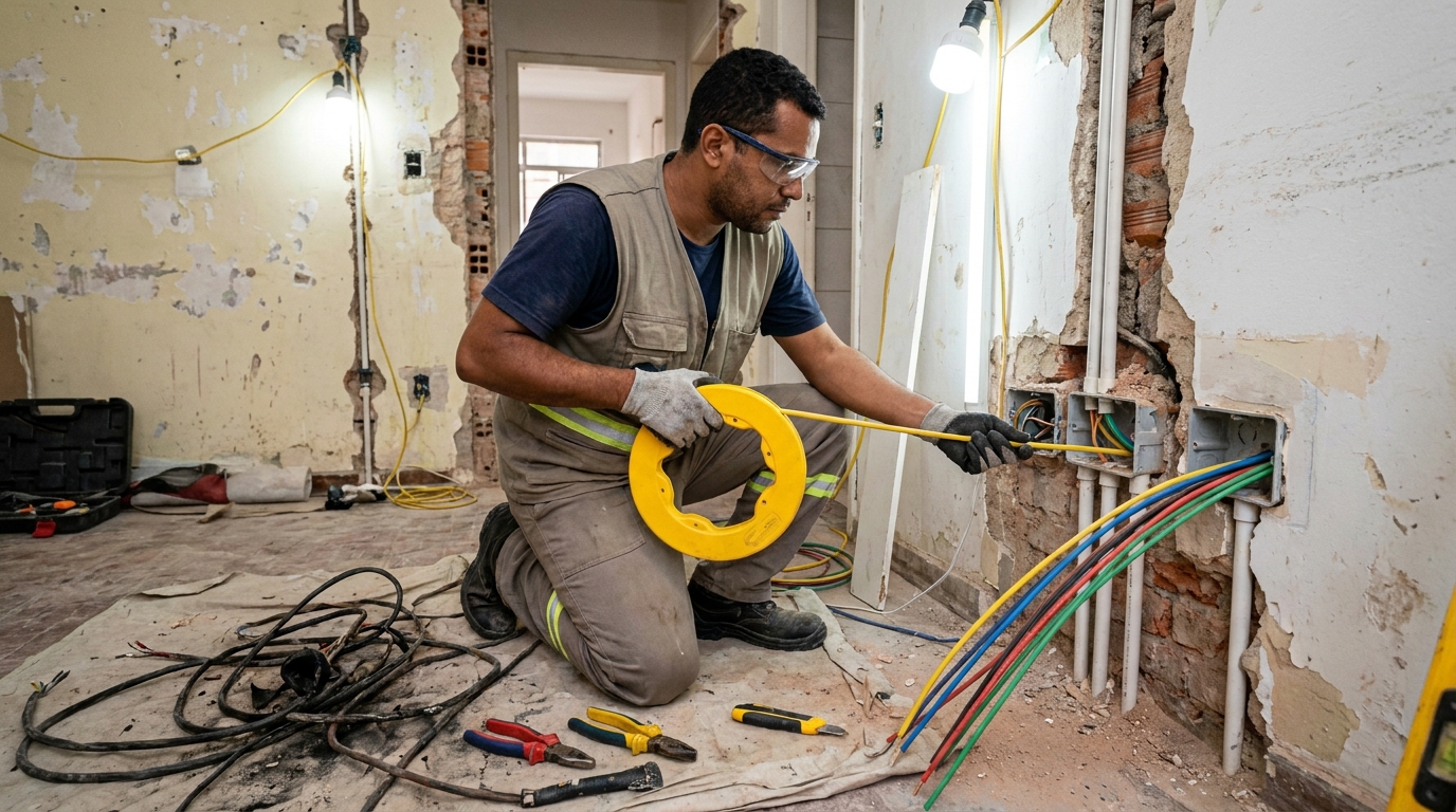 Troca de fiacao eletrica profissional em Marília‑SP