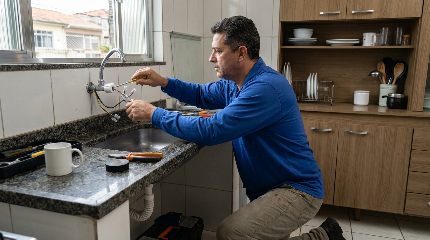 Troca de torneira eletrica em Marília‑SP